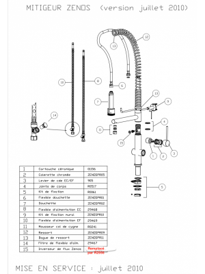 Pièces détachées pour ZENOS V2 - FRANKE