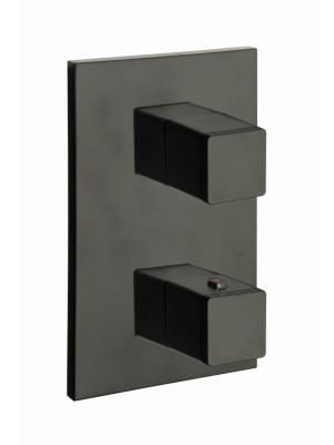 FAÇADE QUADRI 3 SORTIES THERMOSTATIQUE NOIR MAT