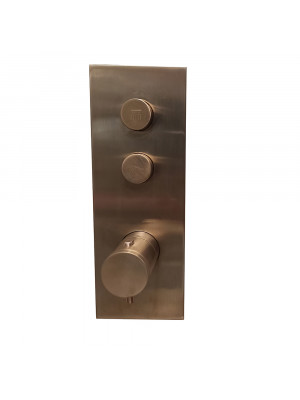 FAÇADE TRIVERDE OR ROSÉ BROSSÉ 2 SORTIES THERMOSTATIQUE ENCASTRÉE THERMO TWIST XT61234