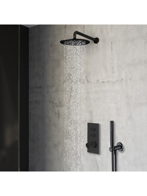 Douche encastrée Noir mat Thermostatique THERMO-UP TRIVERDE