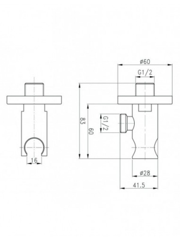 Support douchette avec alimentation - VALENTIN - 1-support-douchette-a-encastrer-rosace-incluse-metal-chrome