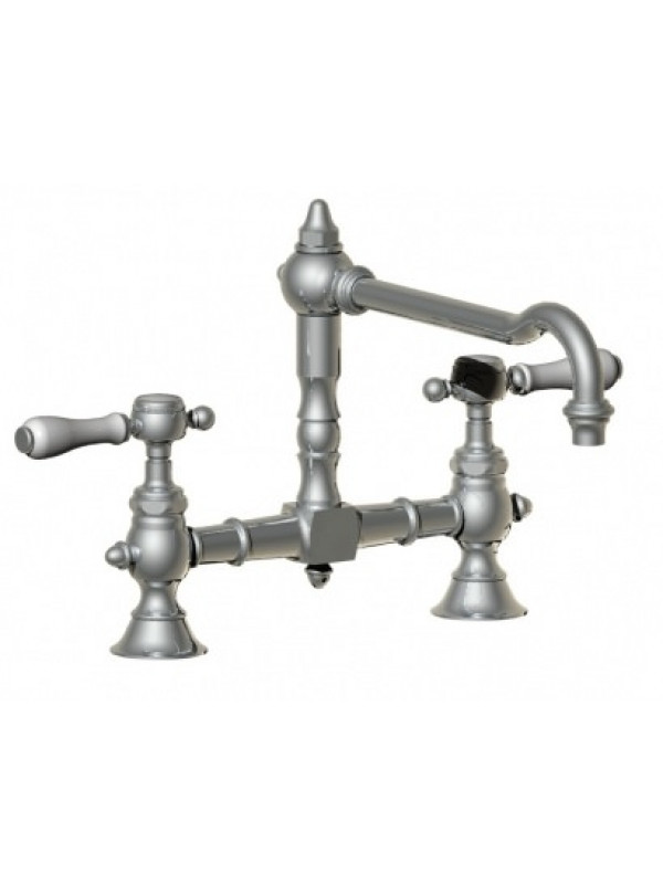 MELANGEUR EVIER VICTORIA 2 TROUS NICKEL MAT - 19101_4490
