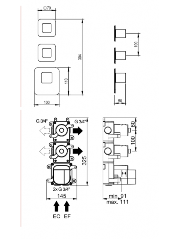 MITIGEUR THERMOSTATIQUE DOUCHE ECHO HORUS - 43-522_corps_encastr__echo_horus_sch_ma