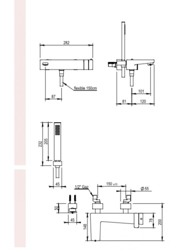 THERMOSTATIQUE BAIN DOUCHE COMPLET ECHO HORUS 43714 - 43-714-bain_douche_complet_echo_horus_sch_ma