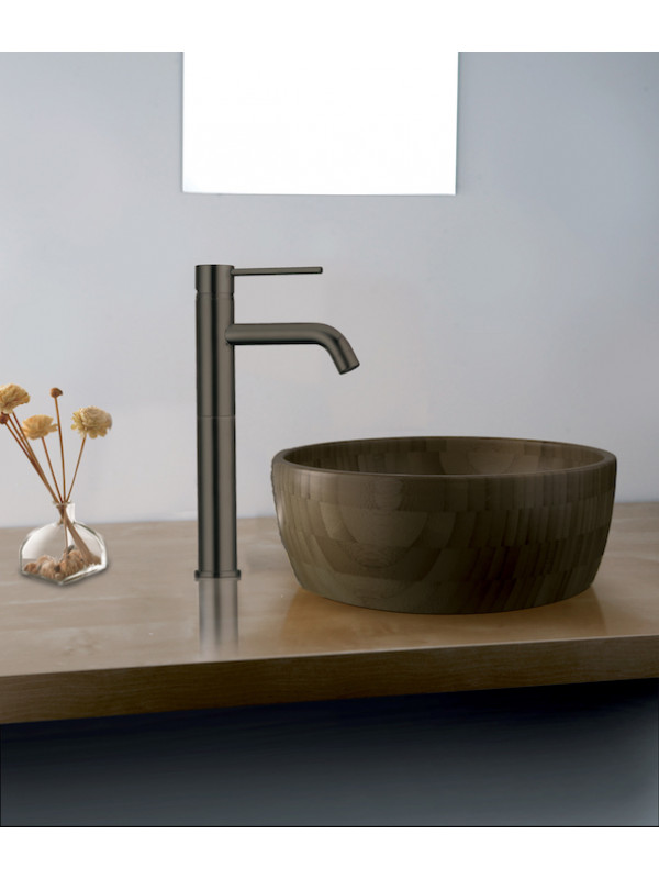MITIGEUR RÉHAUSSÉ COX NOIR MAT Haut : 325 mm - PAINI - 78pz205_1_mitigeur_lavabo_cox_paini_r_hauss_