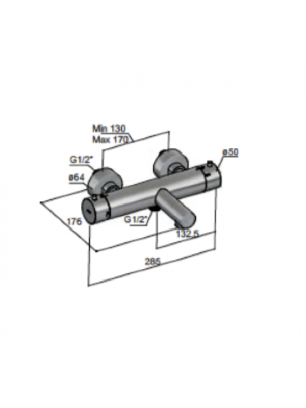 MITIGEUR THERMOSTATIQUE BAIN/DOUCHE  EQUINOX316 HORUS 81784 - 81-784-equinox316_bain_douche_horus_schema