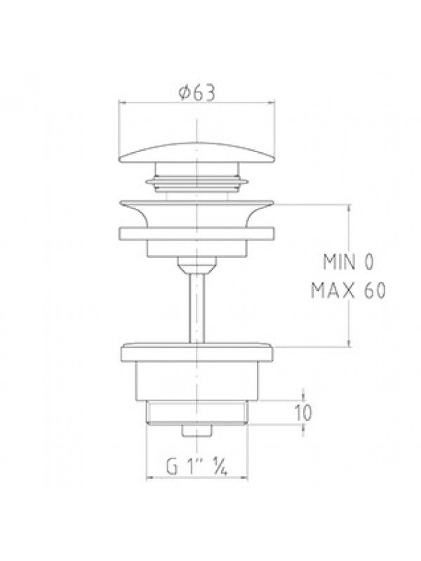 Vidage Lavabo UP & DOWN - PAINI - 854a_sch_ma_vidage_universelle_lavabo