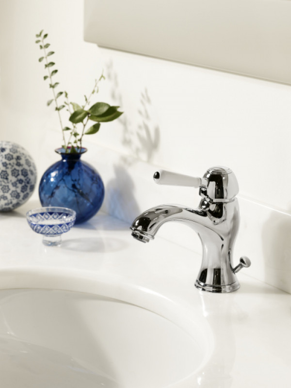 MITIGEUR LAVABO RETRO ART ELITE CHROME + VIDAGE - ae21151_amb