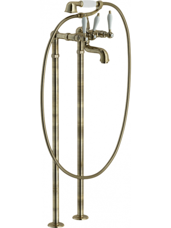 ANTICA Bain / Douche Vieux Bronze sur pieds - at31001br_av00151_10br