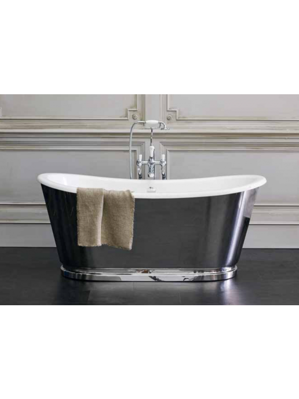 Baignoire Ilot BALTHAZAR A DOUBLE EXTREMITE  1675 MM - baignoire_balthazar_double_extre_mite__avec_exte_rieur_en_acier_inoxydable_burlington_1