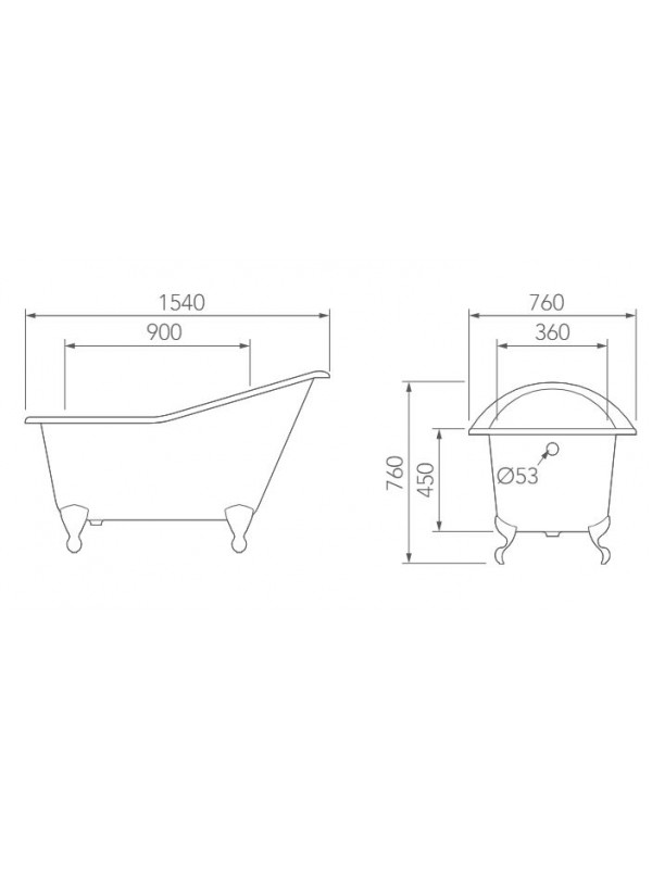 Baignoire Elegance - MARGOT - Baignoire en Fonte sur Pieds - baignoire_margot_elegance_2