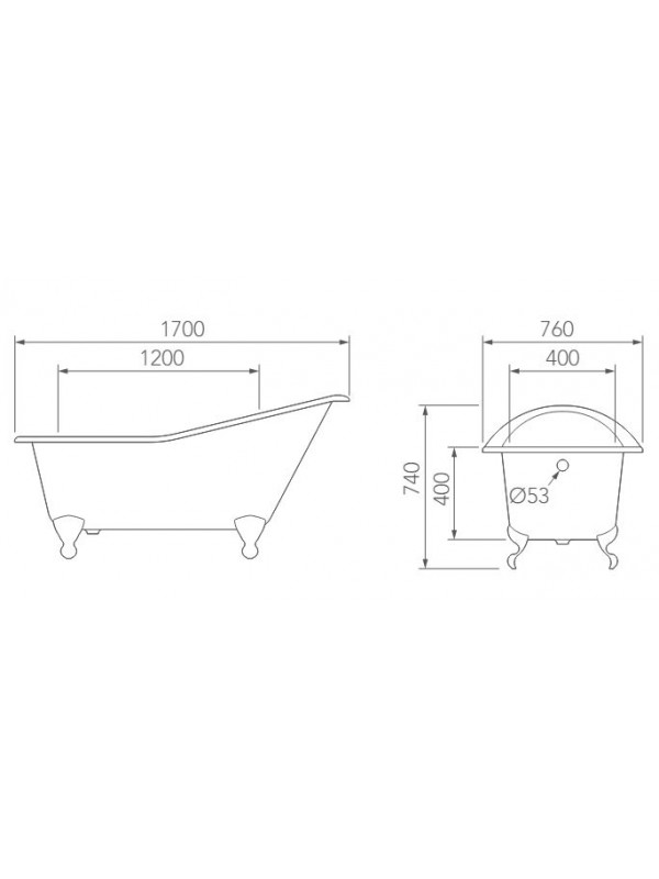 Baignoire Elegance - MARGOT - Baignoire en Fonte sur Pieds - baignoire_margot_elegance_3