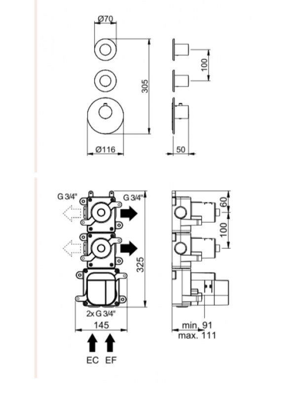 MITIGEUR THERMOSTATIQUE DOUCHE EQUINOX316 HORUS - box_mitigeur_thermostatique_encastr__douche_horus_equinox_81592