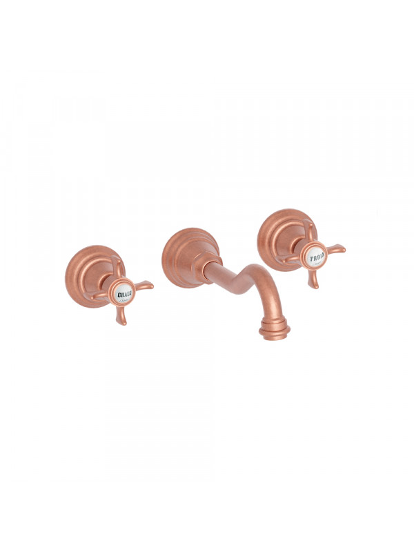 CHAMBORD LAVABO OR ROSÉ BROSSÉ MURAL 3 TROUS CH24234P - ch24234p_or_rose_brosse__ondyna_chambord_me_langeur_lavabo_retro_1