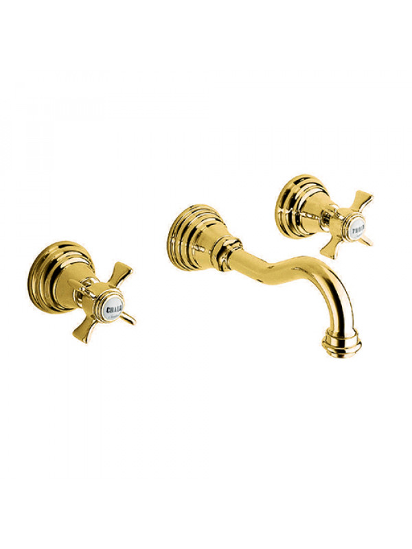 MELANGEUR 3 TROUS MURAL LAVABO CHAMBORD RETRO CH242 - ch24252_dore__ondyna_chambord_me_la_geur_lavabo_retro