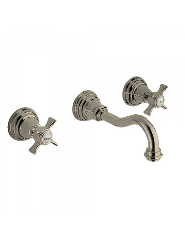 CHAMBORD LAVABO MÉTAL BROSSÉ MURAL 3 TROUS CH24277 - ch24277_me_tal_brosse__ondyna_chambord_me_langeur_lavabo_retro_1