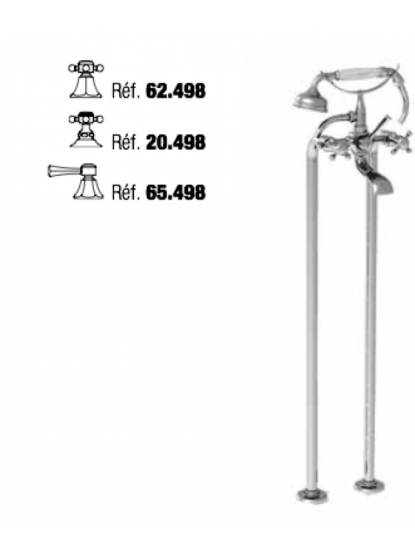  ENSEMBLE MELANGEUR ASCOTT + COLONNES POUR BAIGNOIRE SUR PIEDS - choix_des_croisillons_ascott_horus