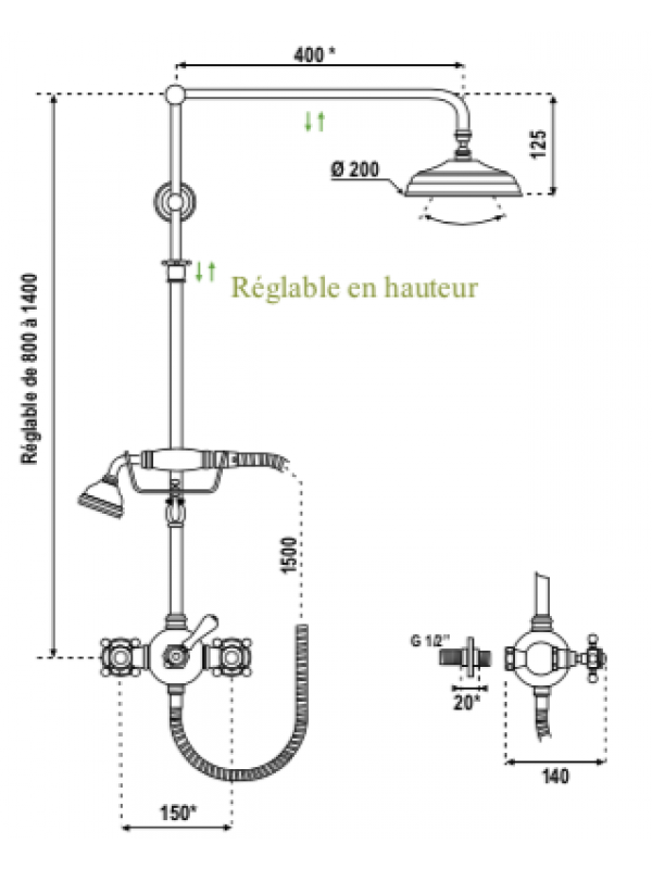 THETIS - Colonne thermostatique douche - MARGOT - colonne_thetis_margot_sch_ma_2