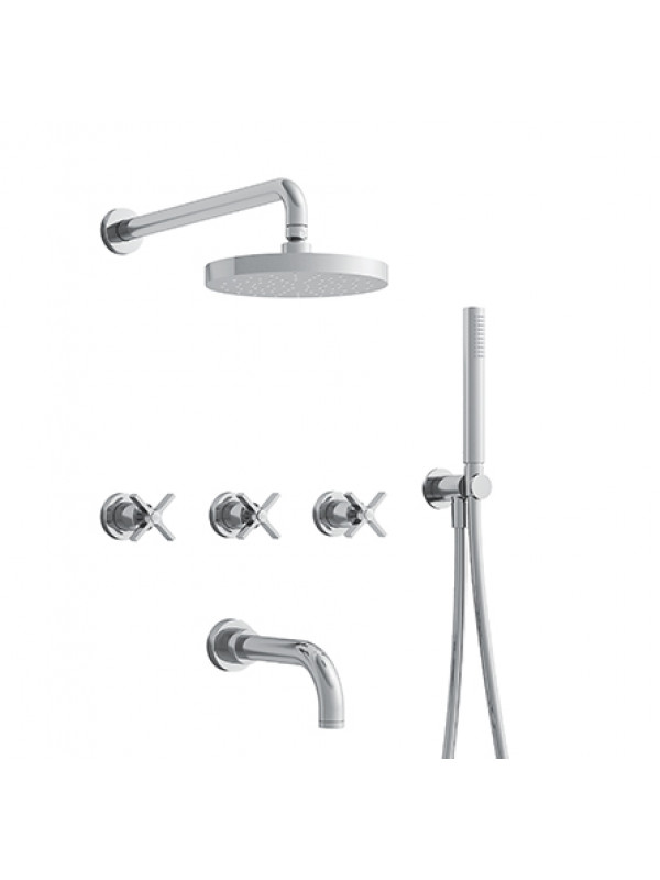 BAIN DOUCHE ENCASTRÉ CHROME CROSS ROAD - cr11351_chrome__me_langeur_bain_douche_encastre_e_ondyna_cr113_1