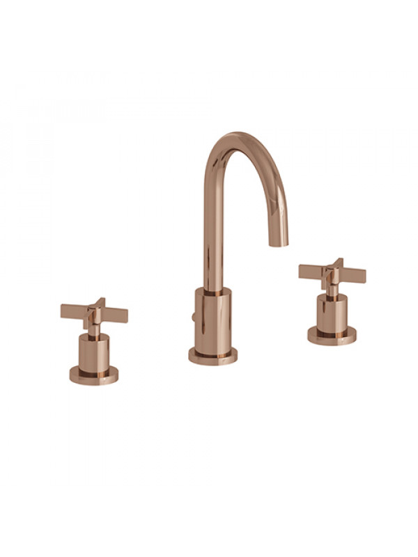 MELANGEUR LAVABO CROSS ROAD 3 TROUS - cr20546p_me_langeur_chrome_3_trous_ondyna_or_rose__cross_road