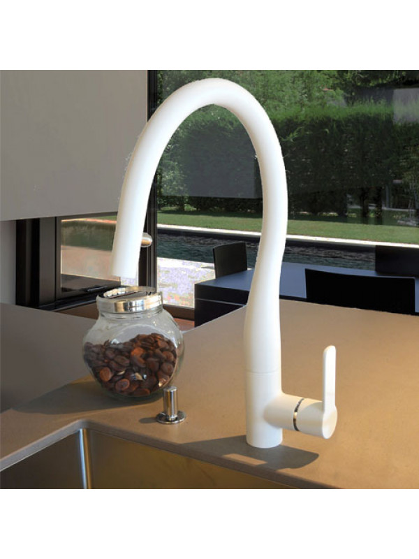 MITIGEUR EVIER A DOUCHETTE CYGNE - PAINI - cygb591-ambiance_blanc_cygne_paini_mitigeur_evier