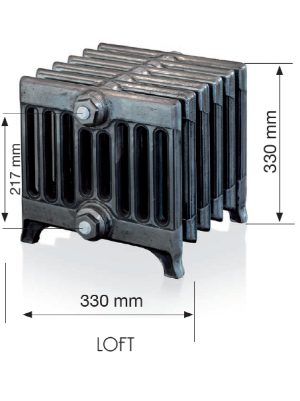 Radiateur fonte LOFT - CINIER - dimension_radiateur_fonte_loft_cinier_vintage