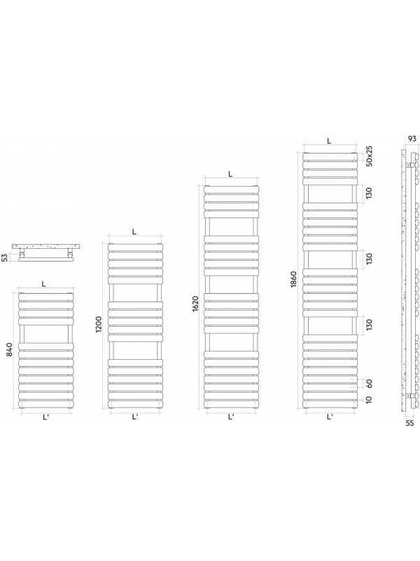 ELLIPSIS - Sèche Serviette - IRSAP - dimensions_seche_serviette_ellipsis_irsap