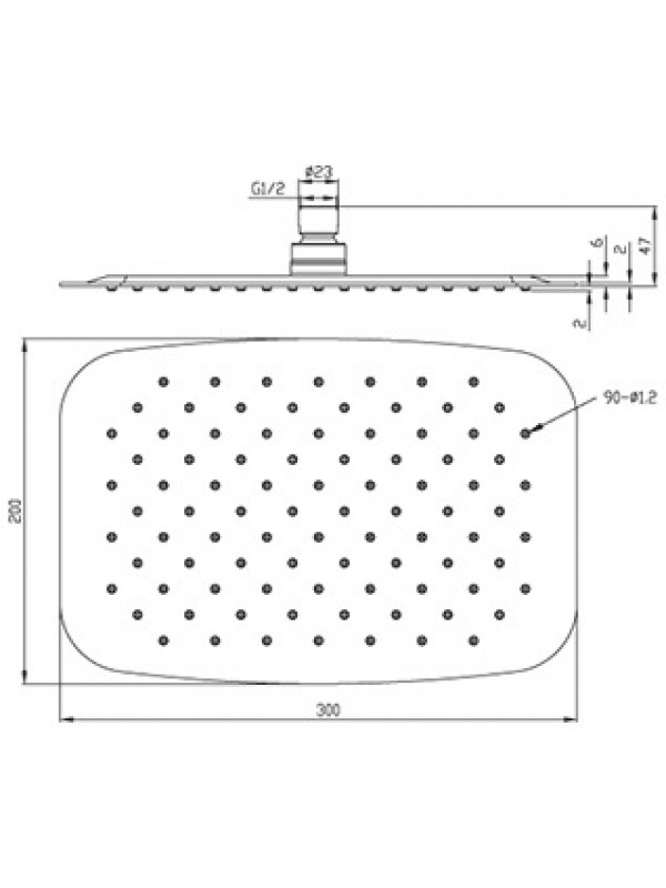 pomme de douche rectangulaire paini