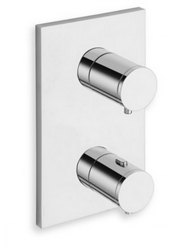 FAÇADE 3 SORTIES THERMOSTATIQUE CHROMÉ TRIVERDE - douche_encastree_triverde_thermostatique_1_sortie_sans_mecanisme_xt85151_1