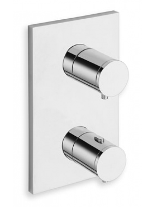 FAÇADE 2 SORTIES CHROMÉ THERMOSTATIQUE TRIVERDE  - douche_encastree_triverde_thermostatique_2_sorties_sans_mecanisme_xt85251