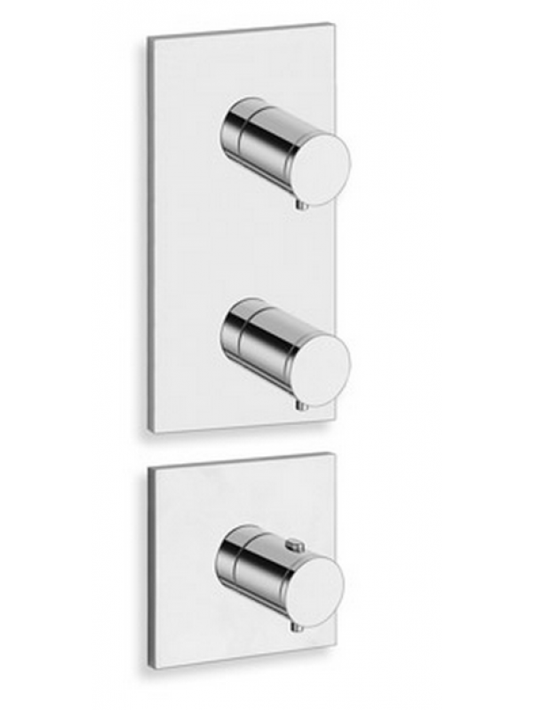 FAÇADE 2 SORTIES THERMOSTATIQUE DOUCHE TRIVERDE  - douche_laiton_triverde_thermostatique_2_sorties_sans_mecanisme_xt88251