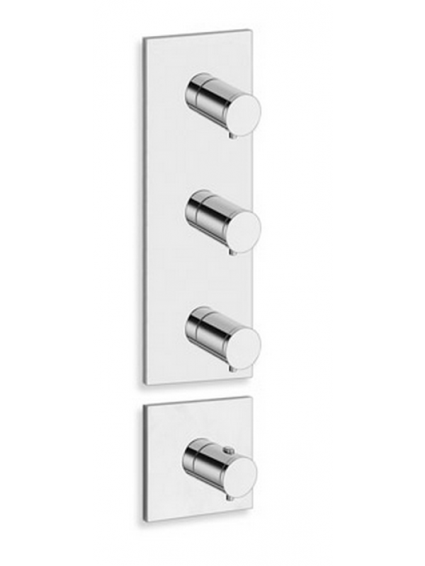 FAÇADE 3 SORTIES THERMOSTATIQUE  DOUCHE TRIVERDE  - douche_laiton_triverde_thermostatique_2_sorties_sans_mecanisme_xt88351