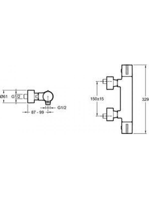 Mitigeur Thermostatique Douche TOOBI Mural - JACOB DELAFON - e8991_8991d_toobi_thermostatique_douche_jacob_delafon