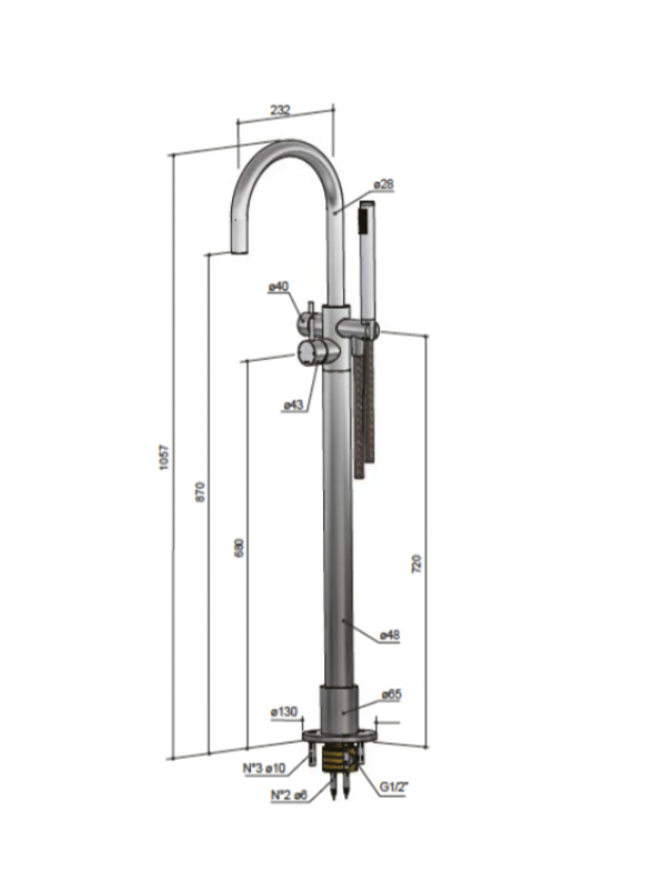 COLONNE MITIGEUR BAIN/DOUCHE EQUINOX316 HORUS 81799 - equinox_schema_81799