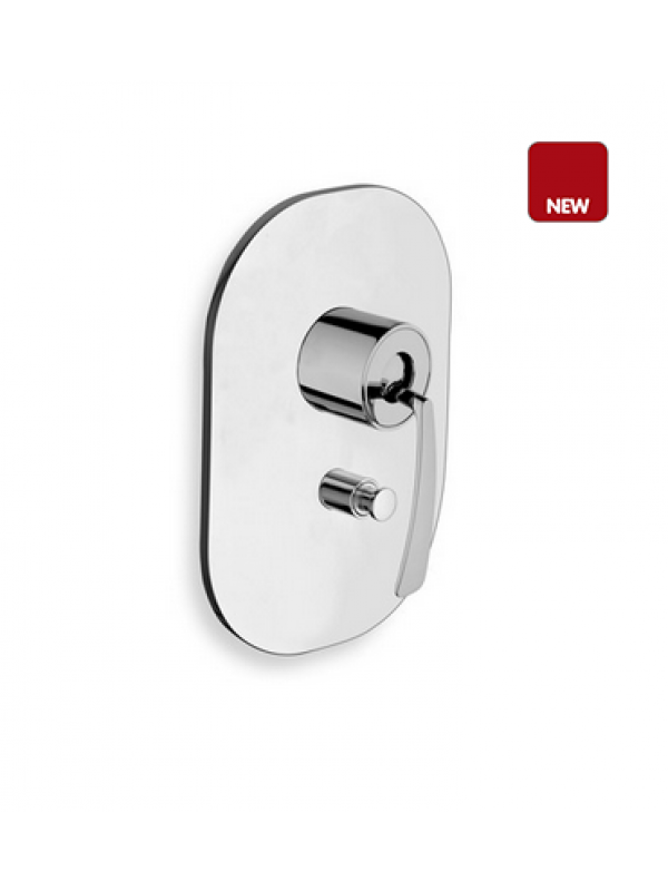 FACADE LAITON DOUCHE BOLLICINE MITIGEUR ENCASTREE  2 SORTIES CHROME  - facade_douche_bollicine_2_sorties_laiton_ondyna