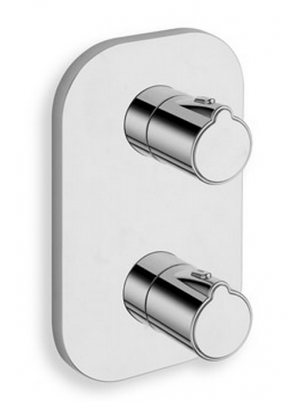 FACADE DOUCHE NEW DAY THERMOSTATIQUE ENCASTREE ABS 2 SORTIES CHROME  - facade_douche_new_day_thermostatique_encastree_abs_2_sorties_chrome_sans_mecanisme_xe85251