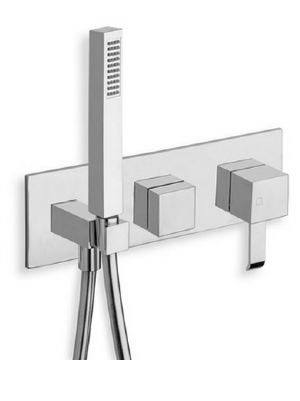 QUADRI FACADE 3 SORTIES MITIGEUR DOUCHE/BAIN-DOUCHE CHROME - facade_externe_quadri_douche_murale_sorties_sans_mecanisme_qm61051
