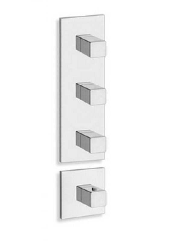 FAÇADE QUADRI 3 SORTIES THERMOSTATIQUE DOUCHE MITIGEUR CHROME - facade_externe_xq88351_quadri_3_sorties_pour_mecanisme_pd70300_chrome