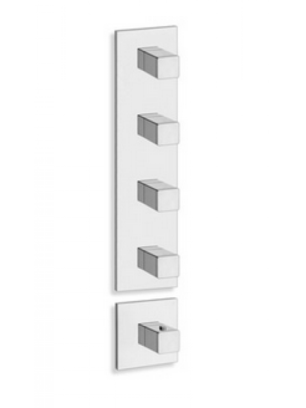 FAÇADE QUADRI 4 SORTIES THERMOSTATIQUE DOUCHE  CHROME - facade_externe_xq88451_quadri_4_sorties_pour_mecanisme_pd70400_chrome