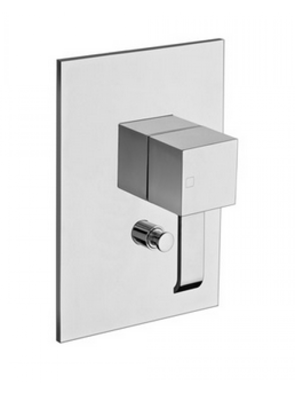 QUADRI  CHROME 2 SORTIES MITIGEUR DOUCHE  - facade_mitigeur_douche_encastree_mural_quadri_ondyna_qm63951