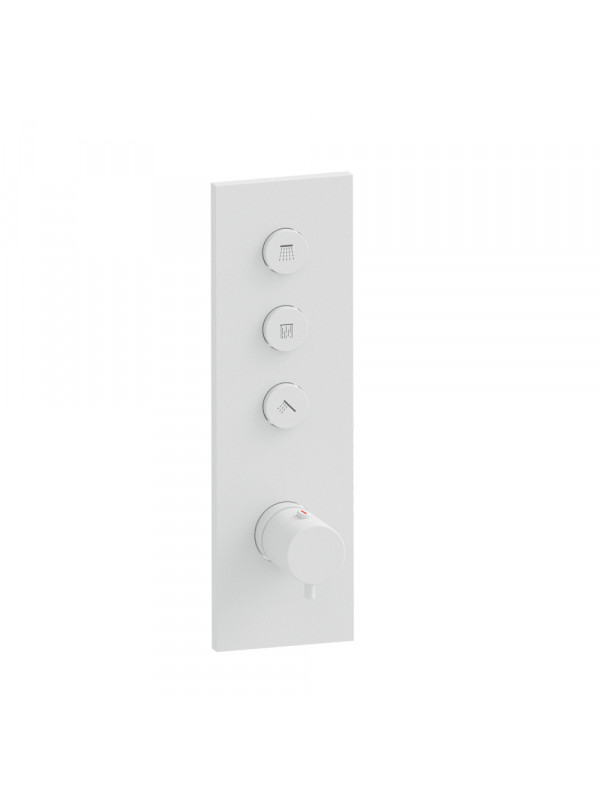 FAÇADE TRIVERDE 3 SORTIES THERMOSTATIQUE THERMO TWIST  - facade_thermostatique_encastre_e_finition_blanc_mat_xt61324