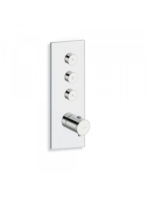 FAÇADE TRIVERDE 3 SORTIES THERMOSTATIQUE THERMO TWIST  - facade_thermostatique_encastre_e_finition_chrome_xt61351