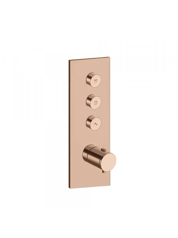 FAÇADE TRIVERDE OR ROSE PVD THERMO TWIST 3 SORTIES  - facade_thermostatique_encastre_e_finition_or_rose_pvd_xt61346p_1