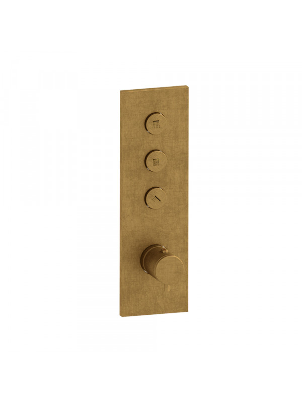 FAÇADE TRIVERDE 3 SORTIES THERMOSTATIQUE THERMO TWIST  - facade_thermostatique_encastre_e_finition_vieix_bronze_xt61392