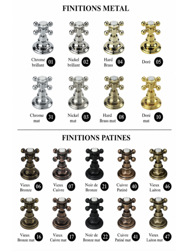 Douchette Tradition Standard - MARGOT - finition_disponible_robinetterie_margot_1_3