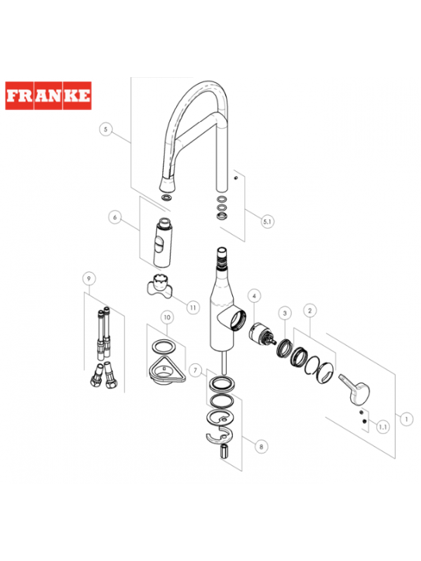 Douchette chromé MAXXIS PRO - FRANKE - franke__maxxis_pro_chrome_douchette_pie_ce_de_tache_s