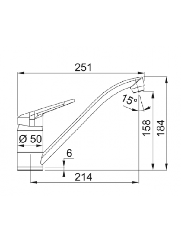 Mitigeur NOVARA PLUS BEC - FRANKE - franke_mitigeur_novara_plus_chrome_schema