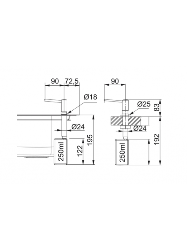 Goulot avec pompe NOVITA - FRANKE - franke_novita_distributeur_savon