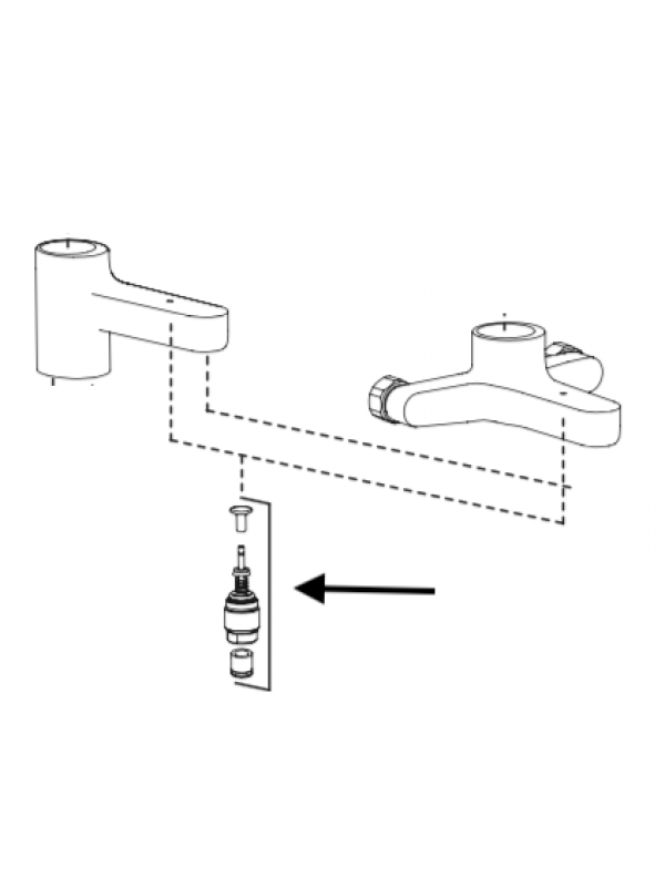 Cartouche Inverseur - Bain / Douche JULY Chrome - JACOB DELAFON - jacob_delafon_cartouche_inverseur_july_e8a776