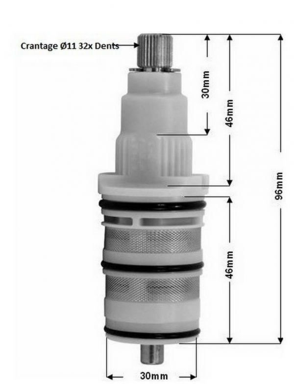Cartouche Thermostatique - R8B090NF - JACOB DELAFON - jacob_delafon_cartouche_thermostatique_r8b090nf_r29305239_r8a054nf_schema